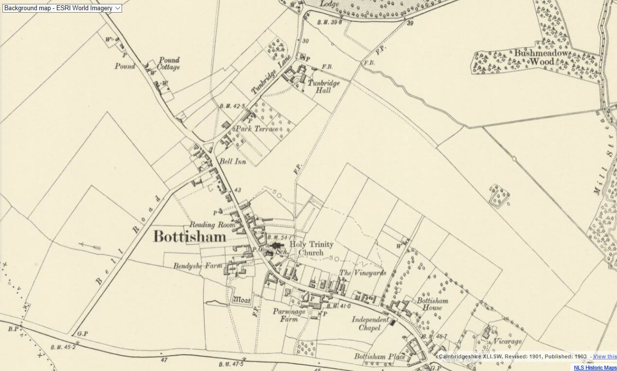 Botisham map c1890